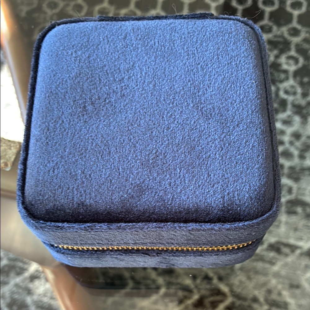 Elegant Blue Velvet Accessory Box